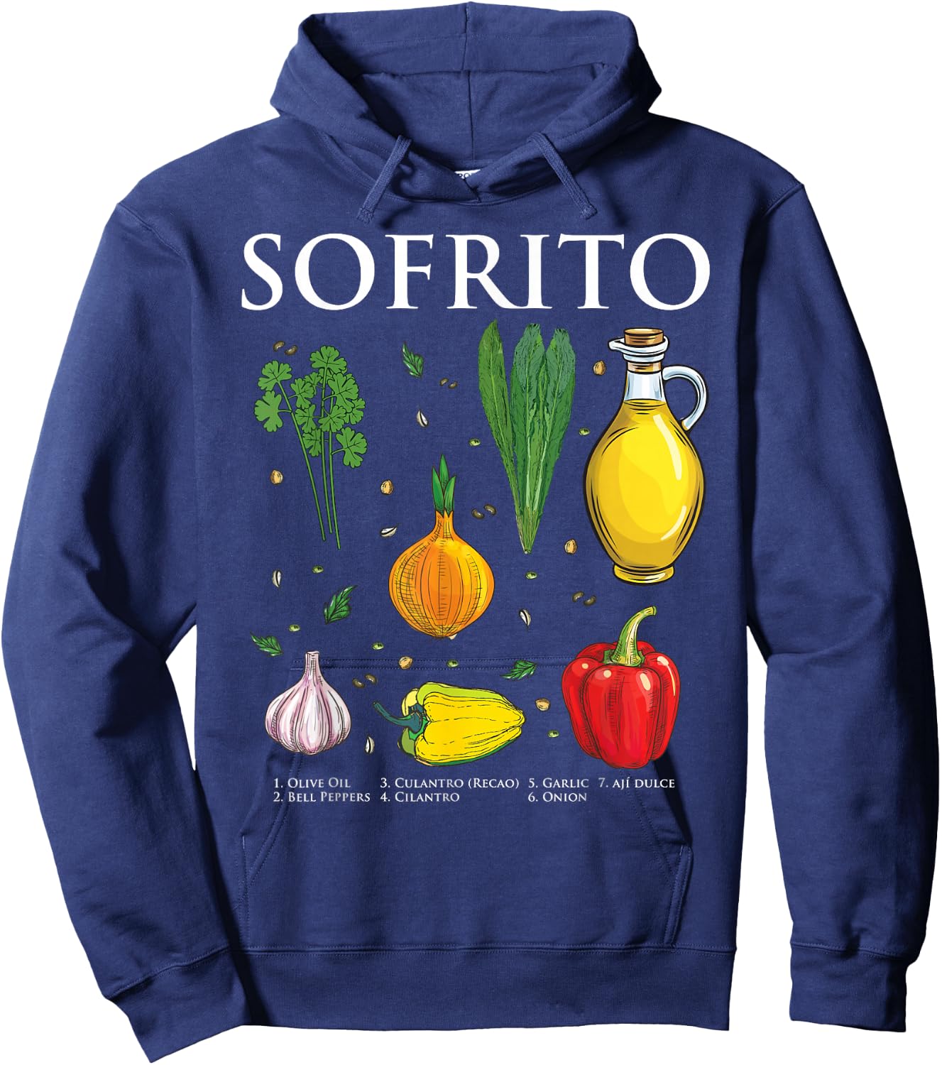 Puerto Rican Sofrito Ingredients Hoodie - Hoodie | Navy