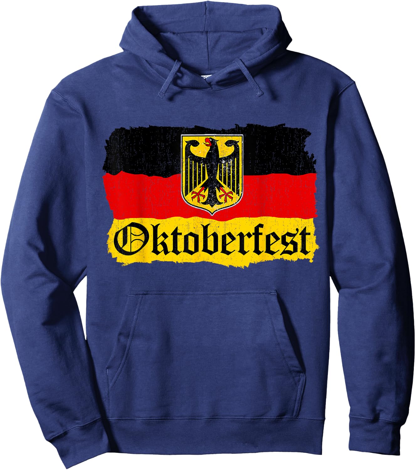 Oktoberfest German Beer Men Women Vintage German Flag Hoodie - Hoodie | Navy