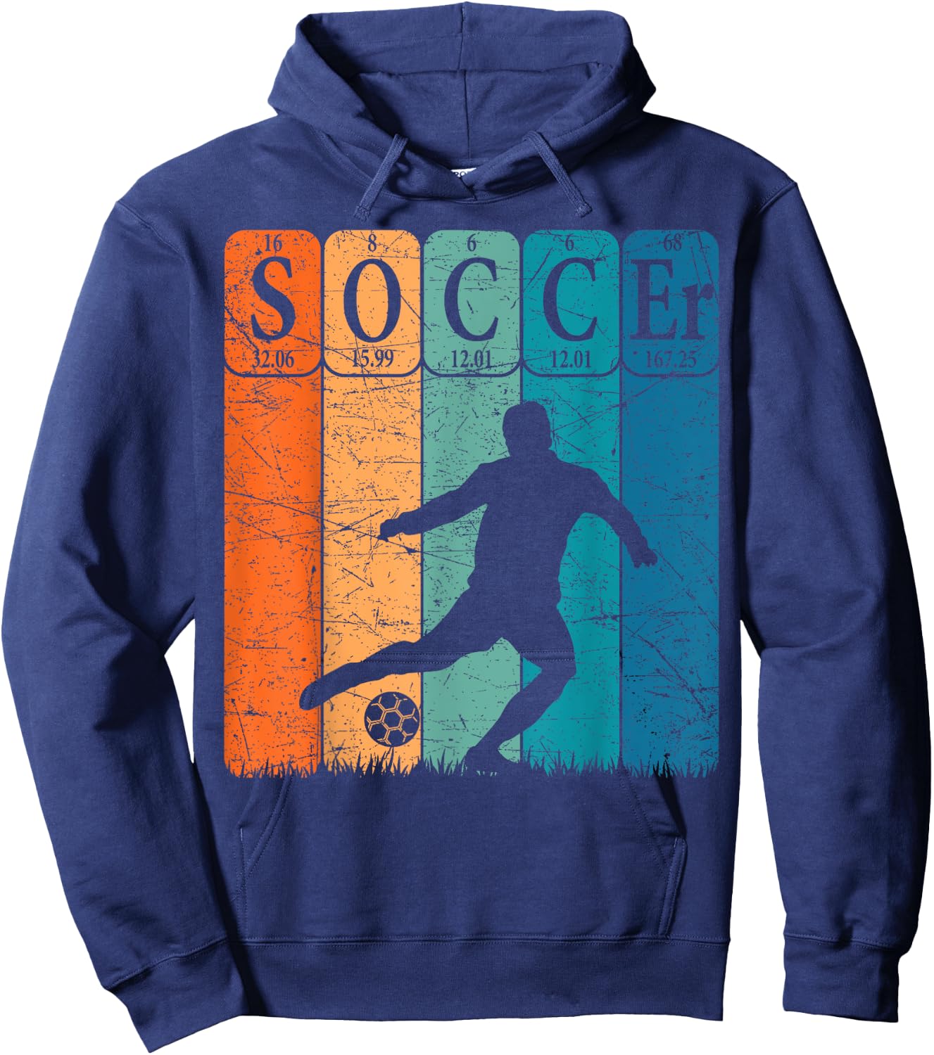 Soccer Periodic Table Elements Soccer Player Nerd Vintage Hoodie - Hoodie | Navy