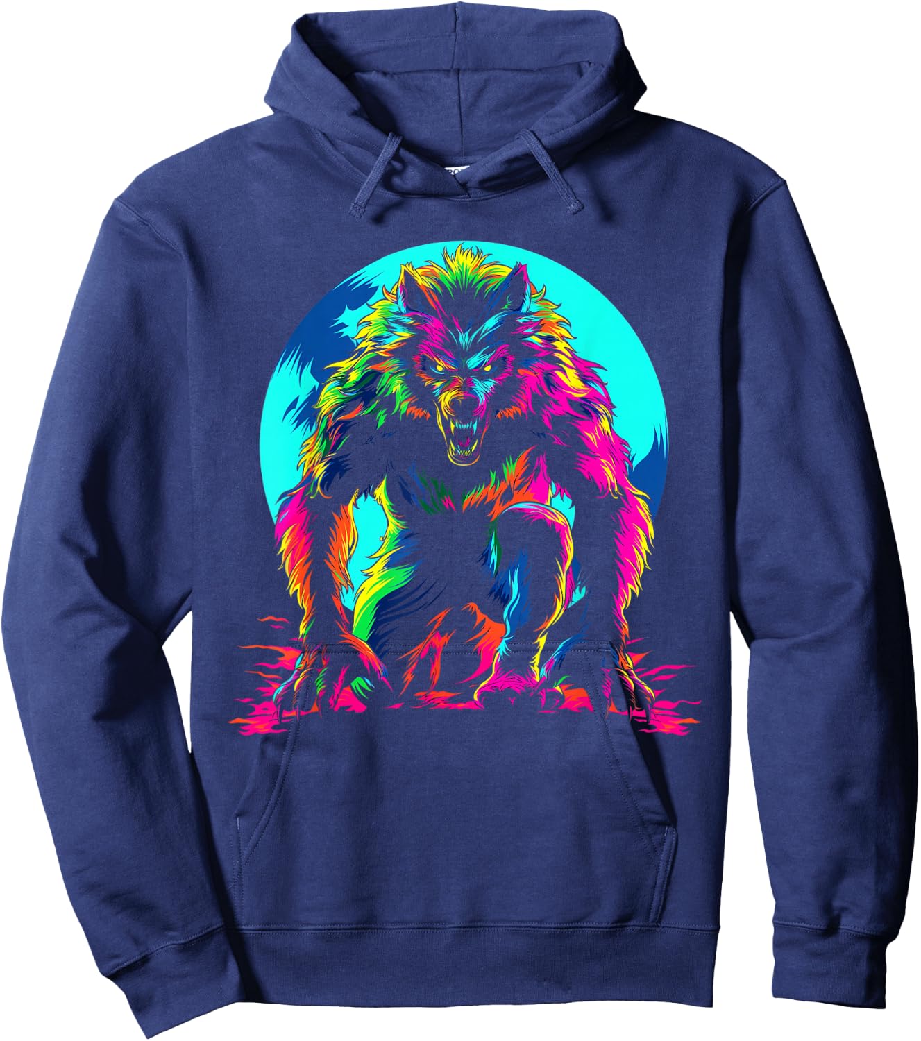 Werewolf Wolf Moon Popart Hoodie - Hoodie | Navy