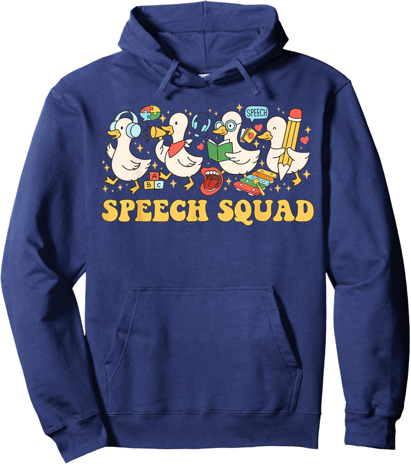 Speech Therapy Squad Silly Goose Language Pathologist Hoodie - Hoodie | Navy