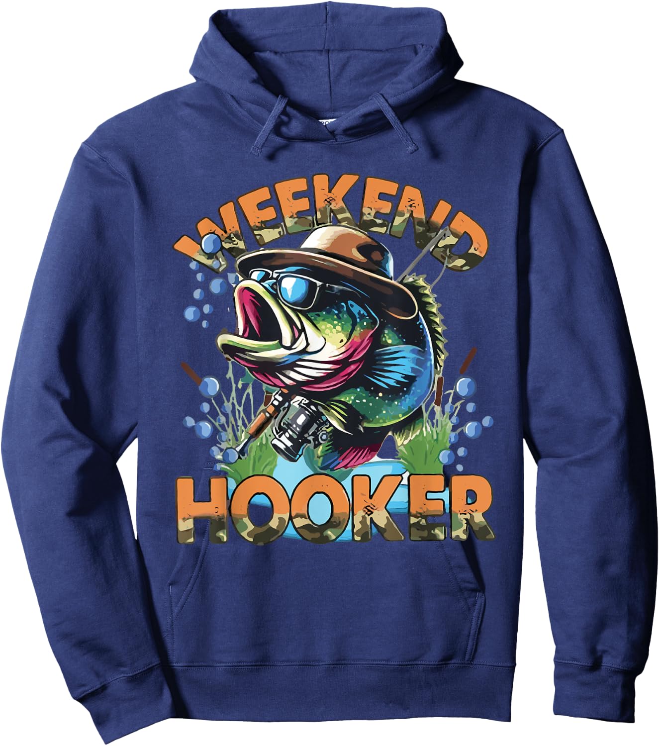 Weekend Hooker Colorful Fishing Hoodie - Hoodie | Navy