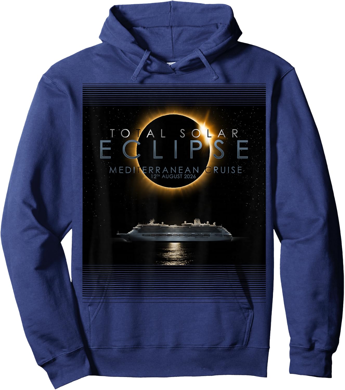 Total Solar Eclipse 2026 Mediterranean Cruise Hoodie - Hoodie | Navy