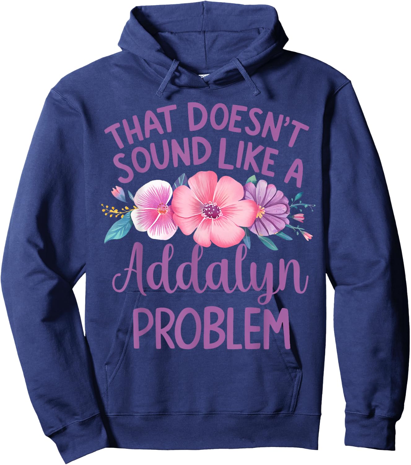Addalyn Personalized Cute Flower Girls Addalyn Name Hoodie - Hoodie | Navy