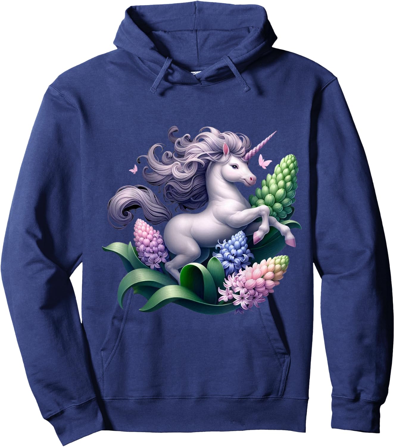 Unicorn Riding Hyacinth Boys Girls Men Women Kids Adults Hoodie - Hoodie | Navy