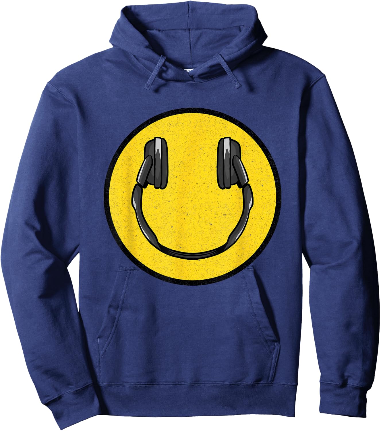 Love The 90's Retro Vintage Headphones Smile Grunge Music DJ Hoodie - Hoodie | Navy