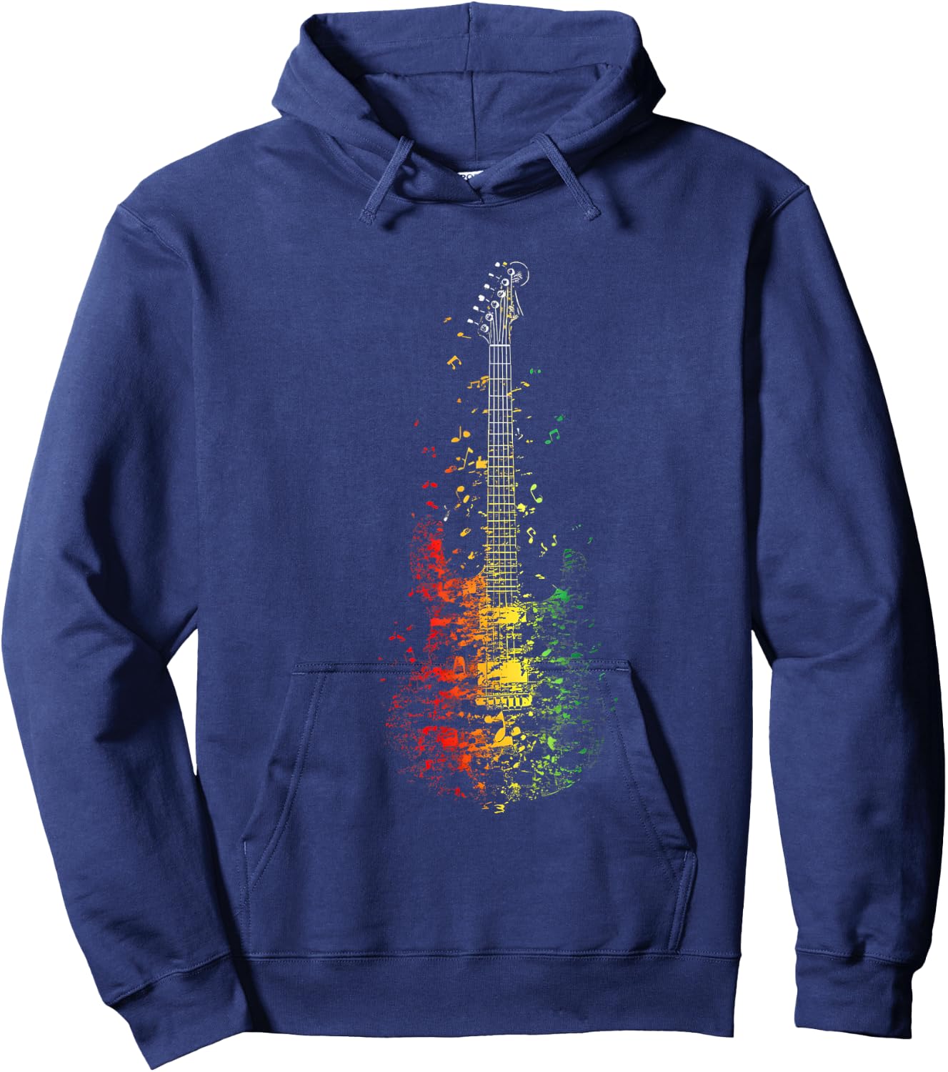 Reggae Music Guitar Rastafarian Roots Jamaican Rasta Hoodie - Hoodie | Navy