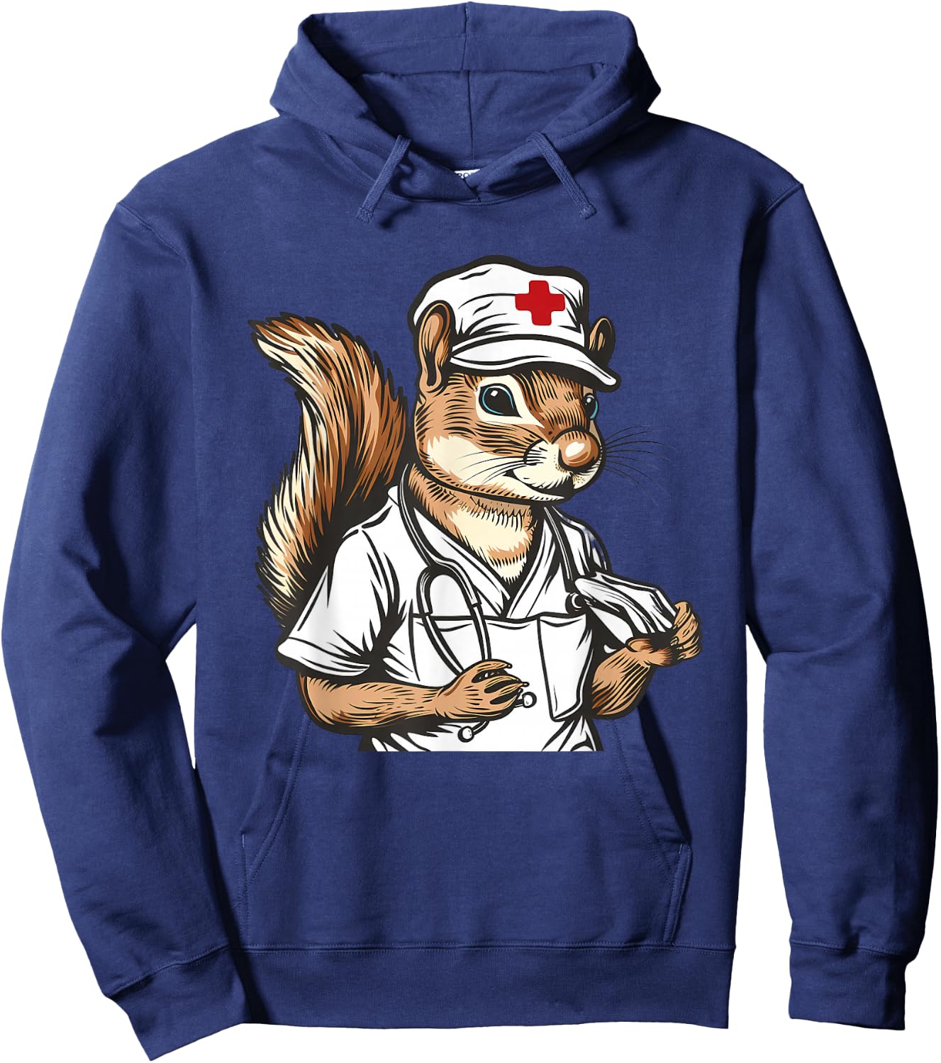 Squirrel Doctor Stethoscope Squirrel Nurse Medical Squirrel Hoodie - Hoodie | Navy
