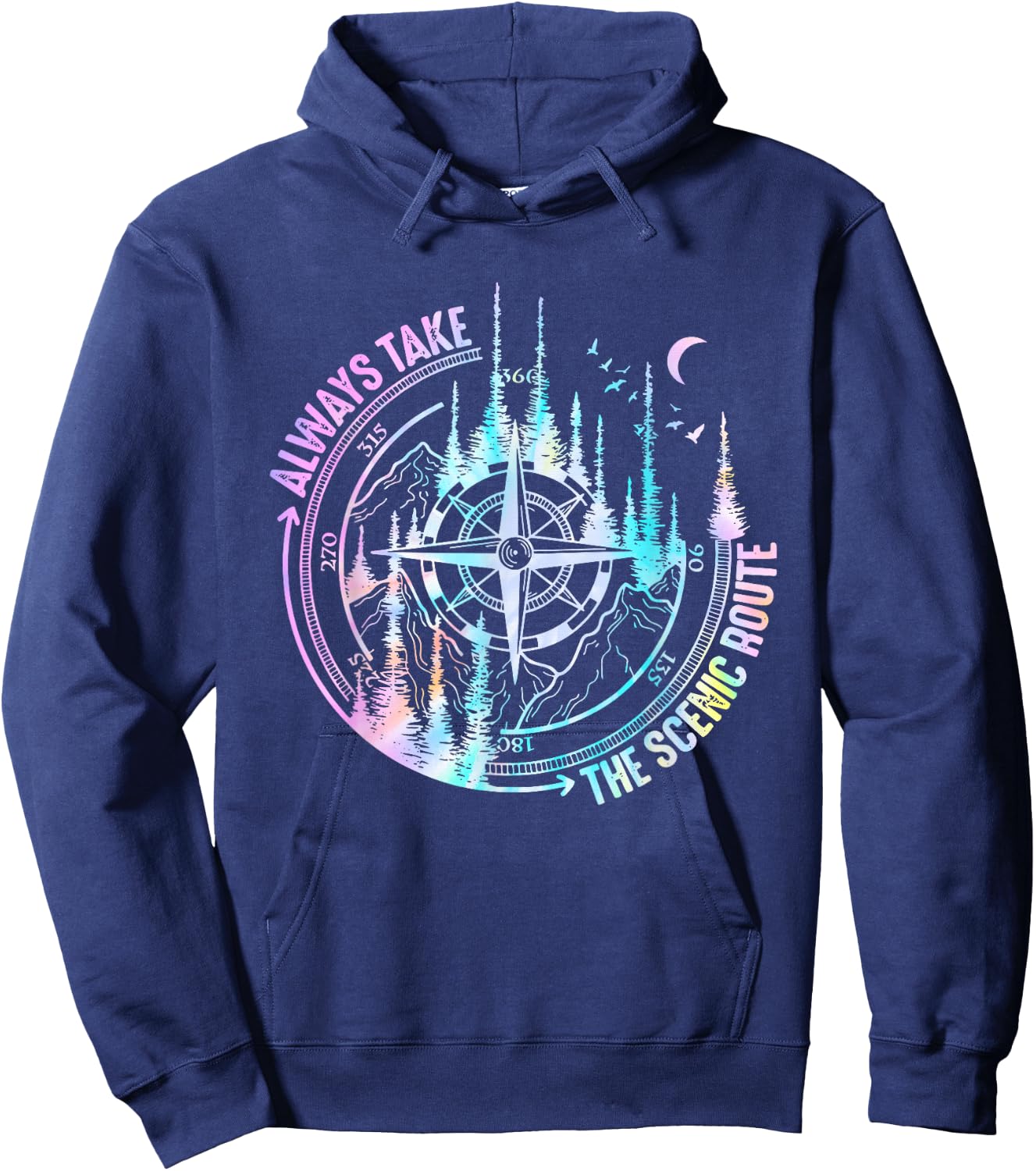 Always Take The Scenic Hiking Route Hiker Camping Outdoor Hoodie - Hoodie | Navy