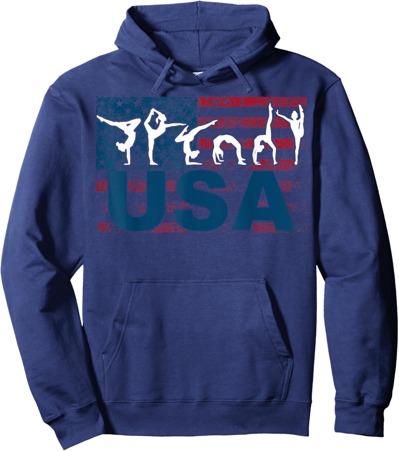 Cute Gymnastics Art For Girls Kids Women Tumbling Gymnast Hoodie - Hoodie | Navy