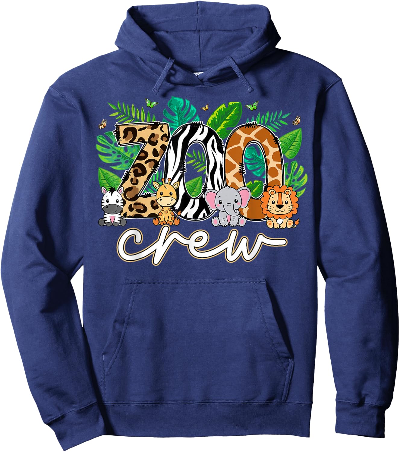 Zoo Crew Wildlife Animal Zoologist Safari Jungle Animals Hoodie - Hoodie | Navy