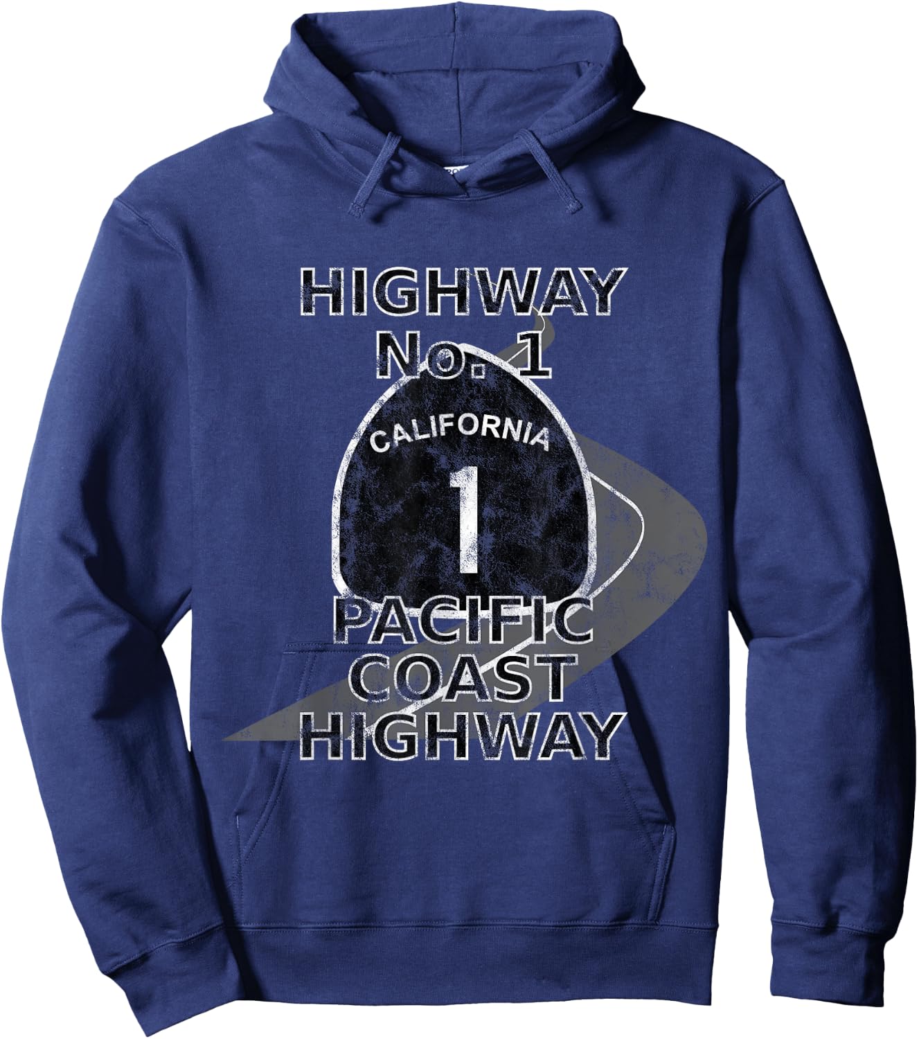 Highway No. 1 - Pacific - Coast Hoodie - Hoodie | Navy