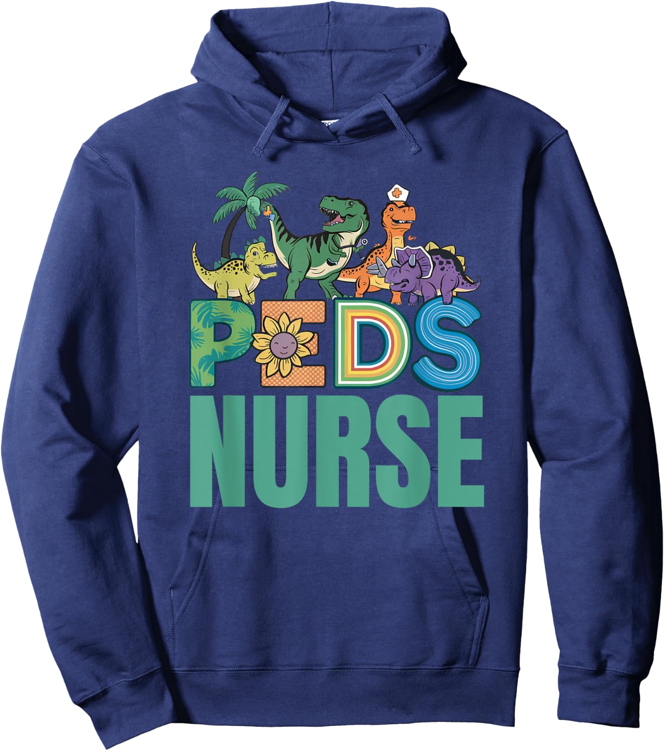 Pediatric Nurse Dinosaurus Squad Cute Nurse Gifts Hoodie - Hoodie | Navy