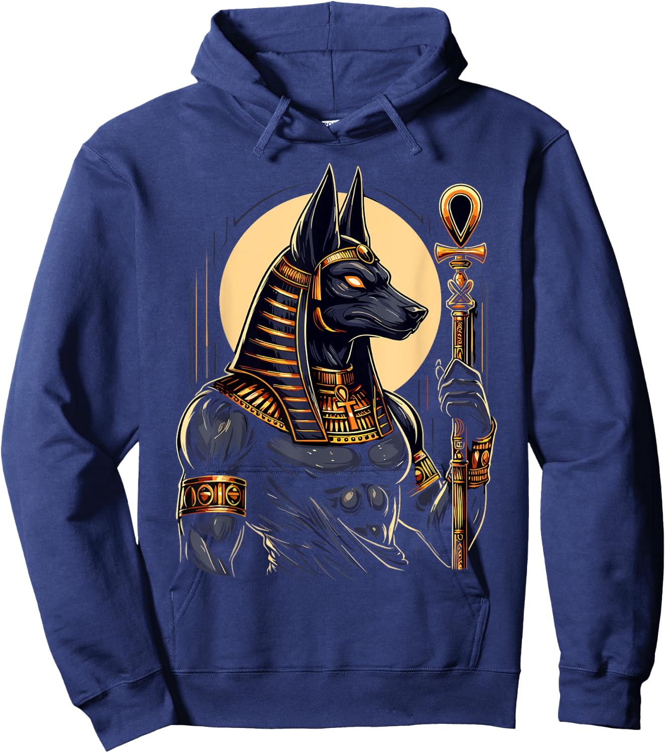 Anubis Ancient Egyptian Hieroglyphics Egypt Pharaoh Anpu Hoodie - Hoodie | Navy