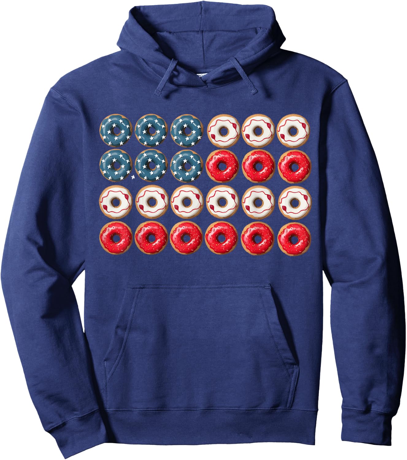 Patriotic Donuts American Flag USA 4th Of July Doughnuts day Hoodie - Hoodie | Navy