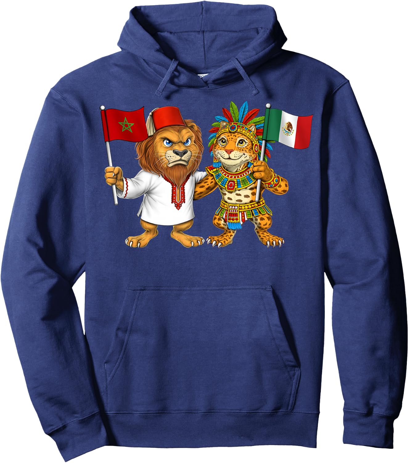 Morocco Mexico Flag Proud Mexican Moroccan Roots Hoodie - Hoodie | Navy