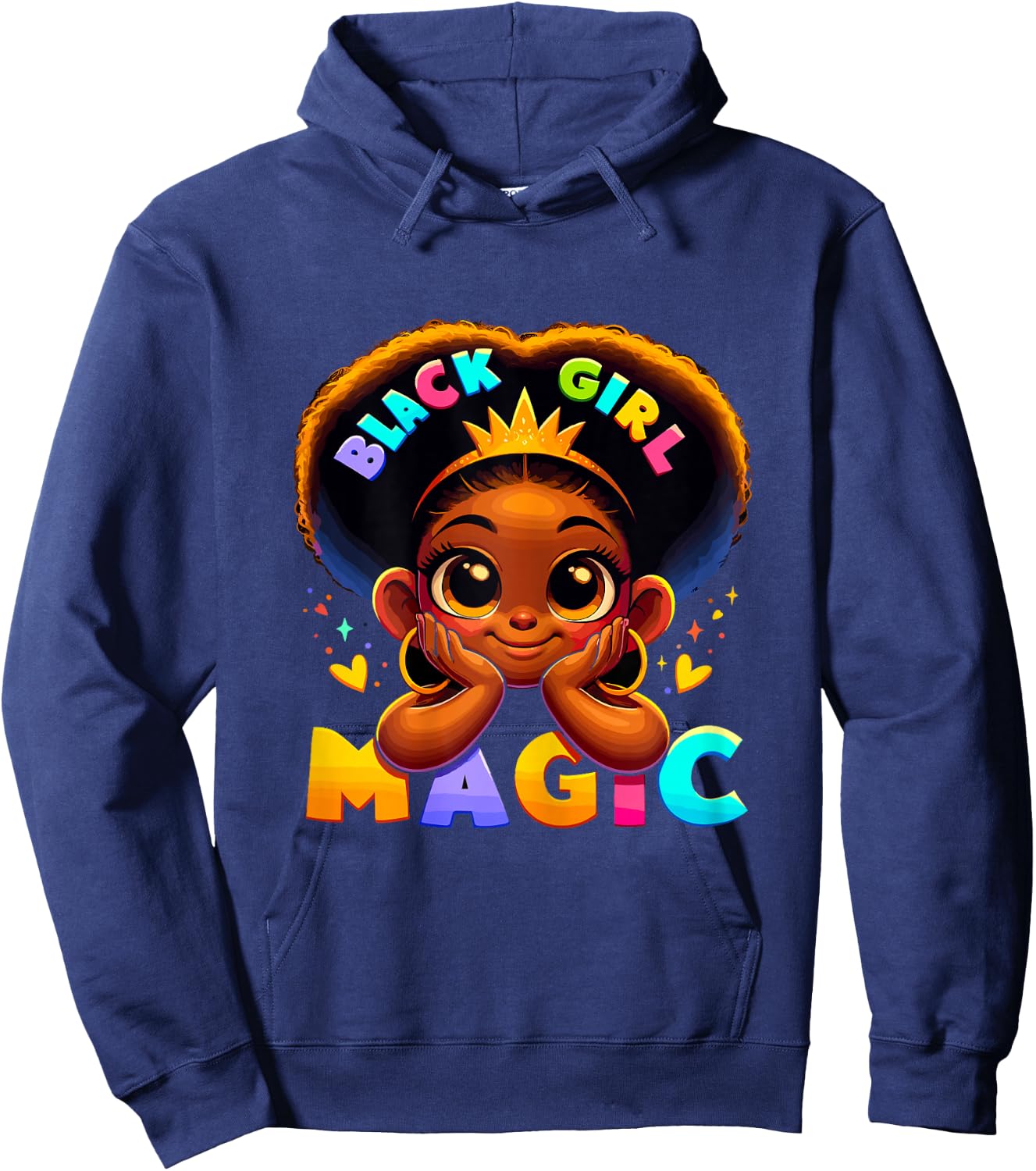 Black Girl Magic Melanin Poppin Toddler Juneteenth Hoodie - Hoodie | Navy