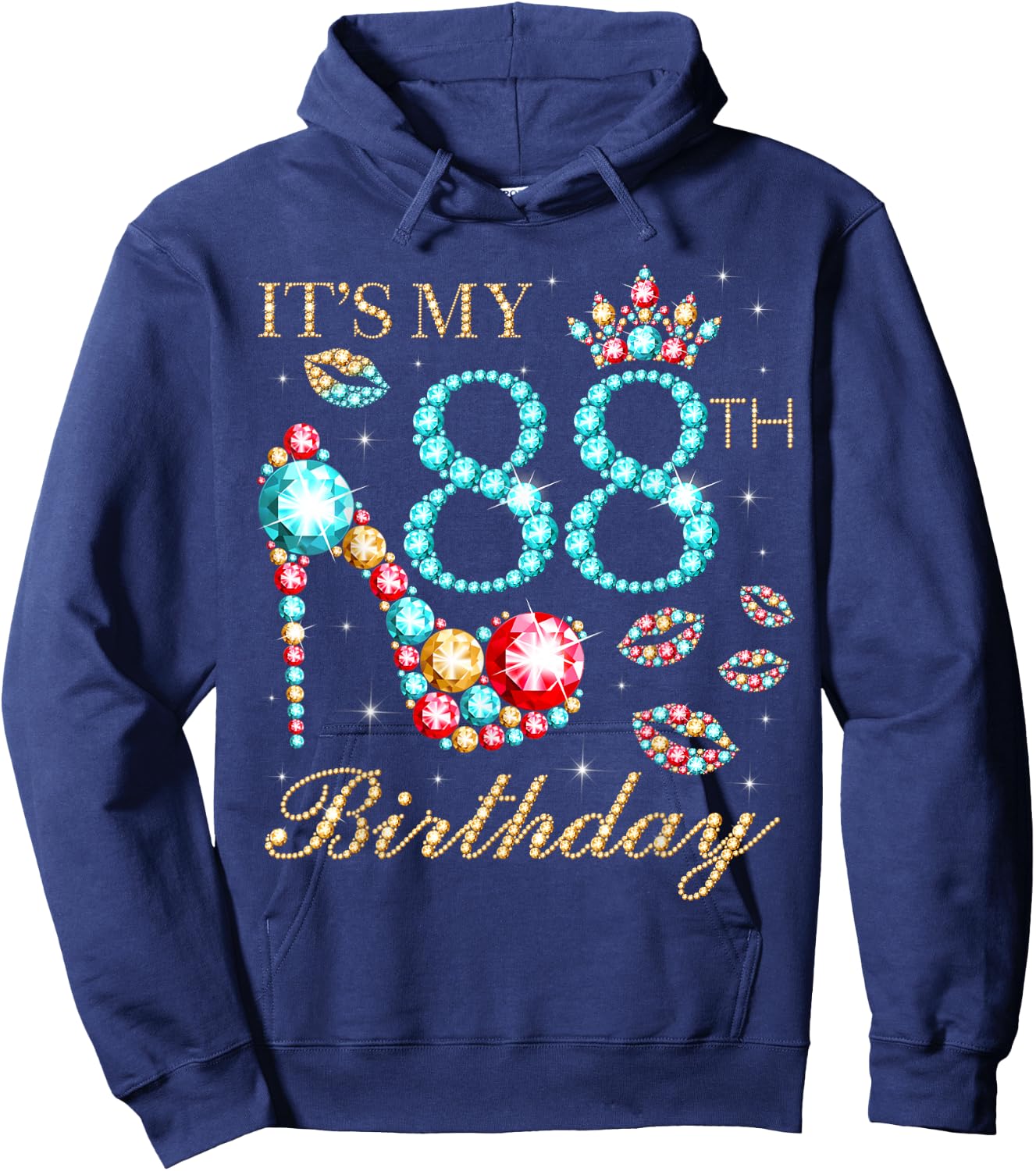 It's My 88th Birthday Cute 88 Years Old Birthday Queen Hoodie - Hoodie | Navy