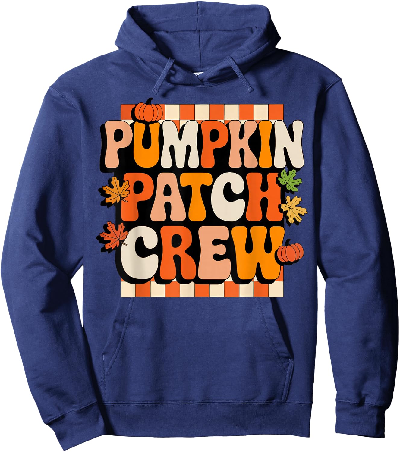 Groovy Pumpkin Patch Crew Pumpkin Patch Crew Fall Halloween Hoodie - Hoodie | Navy