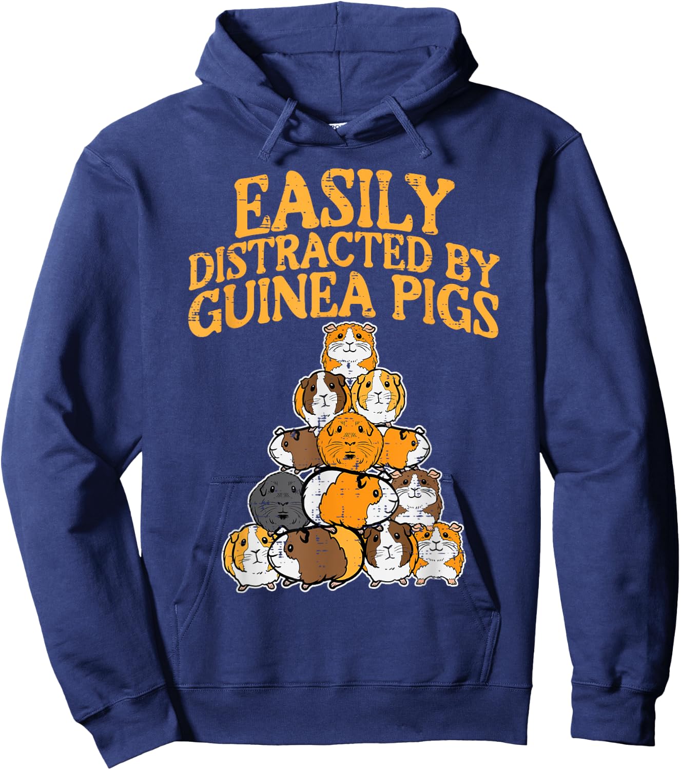 Easily Distracted By Guinea Pigs Funny Cavy Men Women Kids Hoodie - Hoodie | Navy