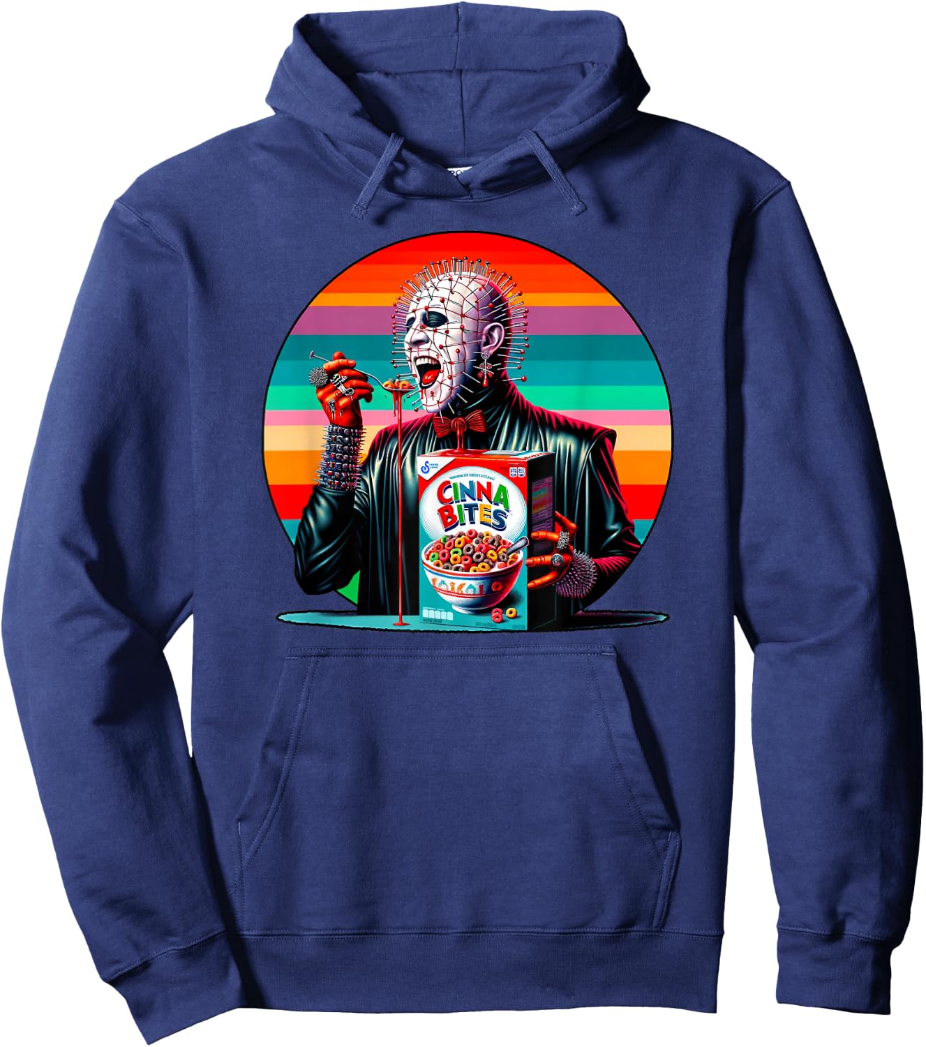 Vintage Horror Cereal Hoodie - Hoodie | Navy