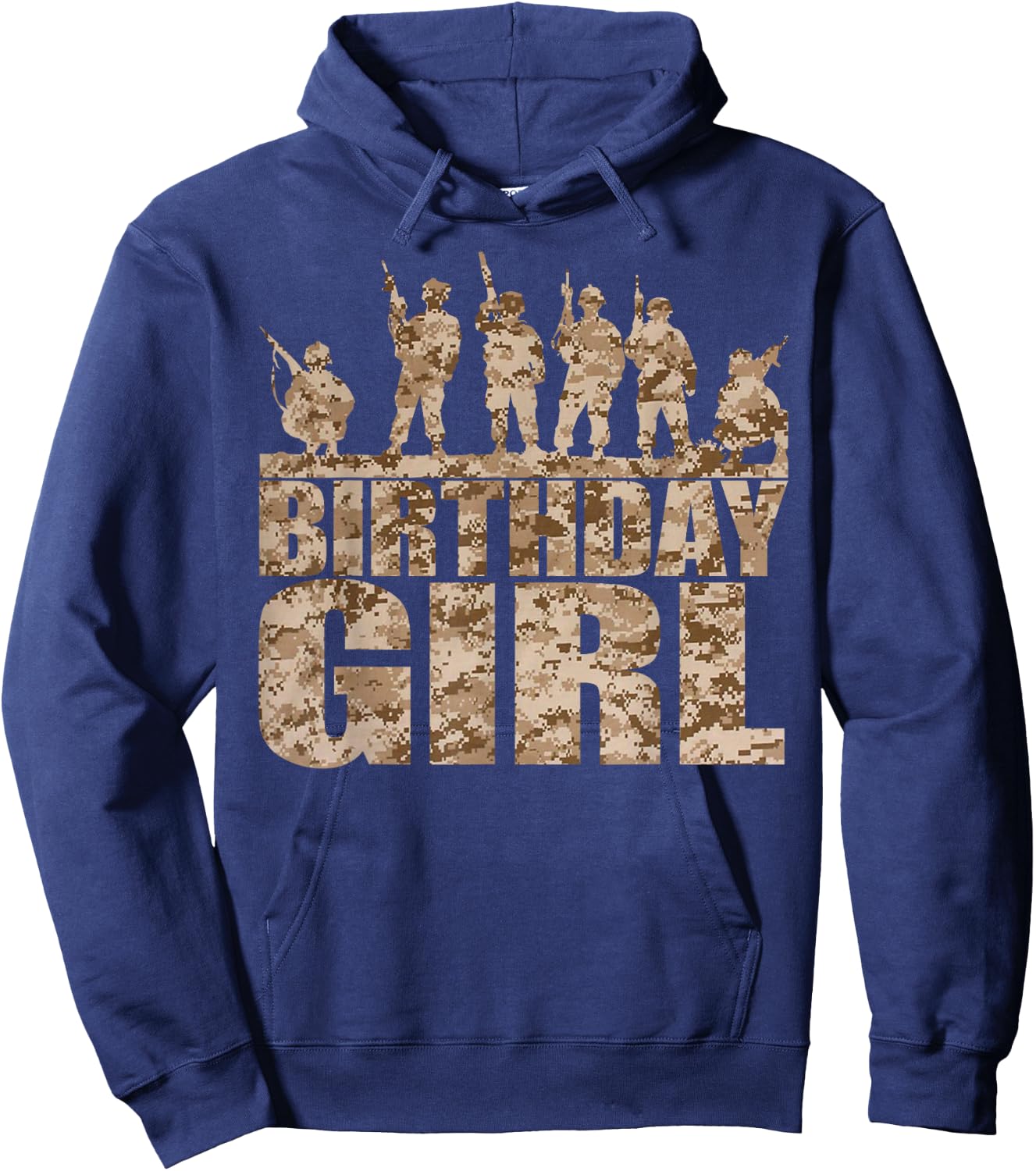 Birthday Girl Army Party Military Party Supplies Camo Hoodie - Hoodie | Navy