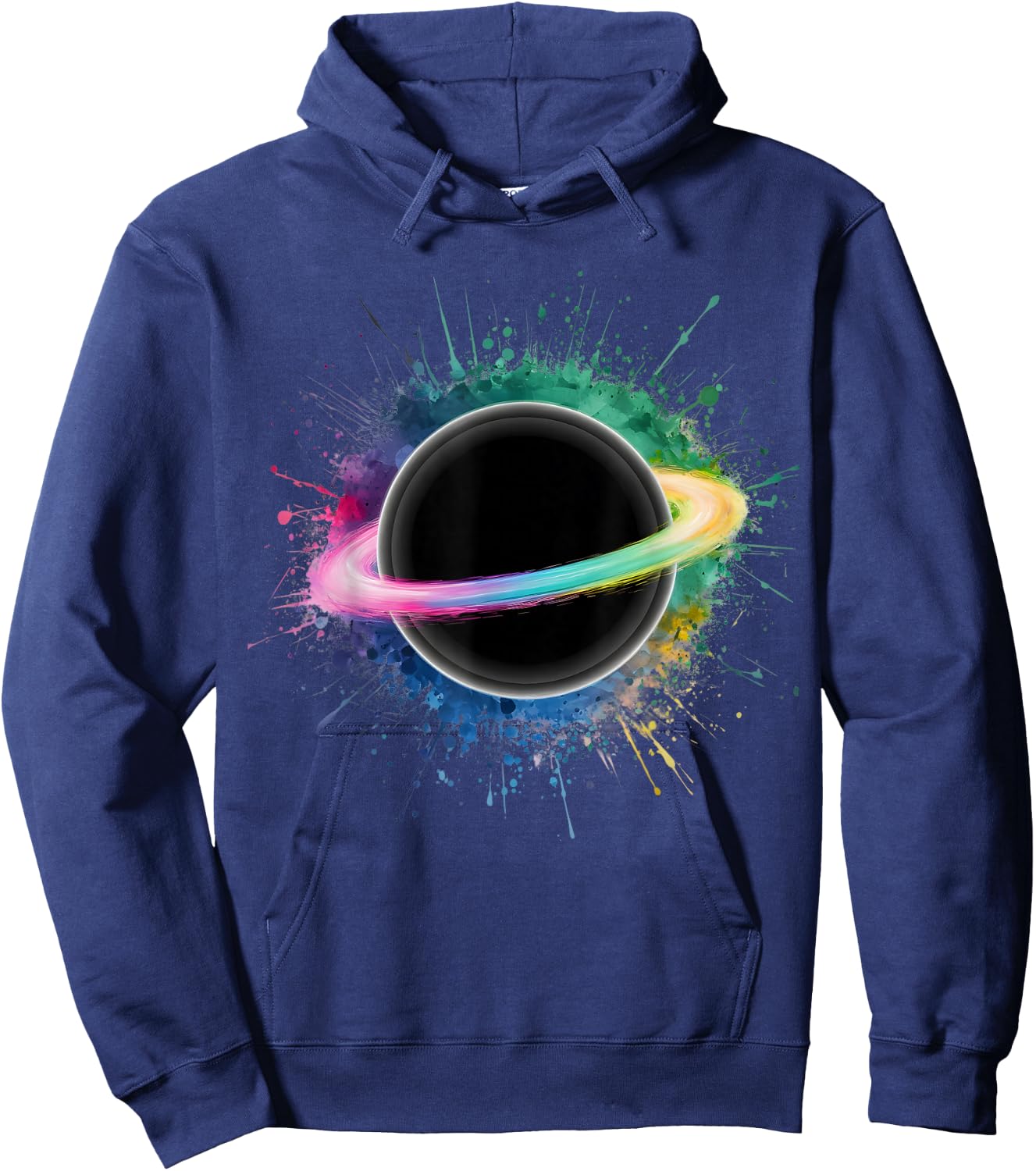 Astrophysics Men Woman Colorful Watercolor Black Hole Hoodie - Hoodie | Navy