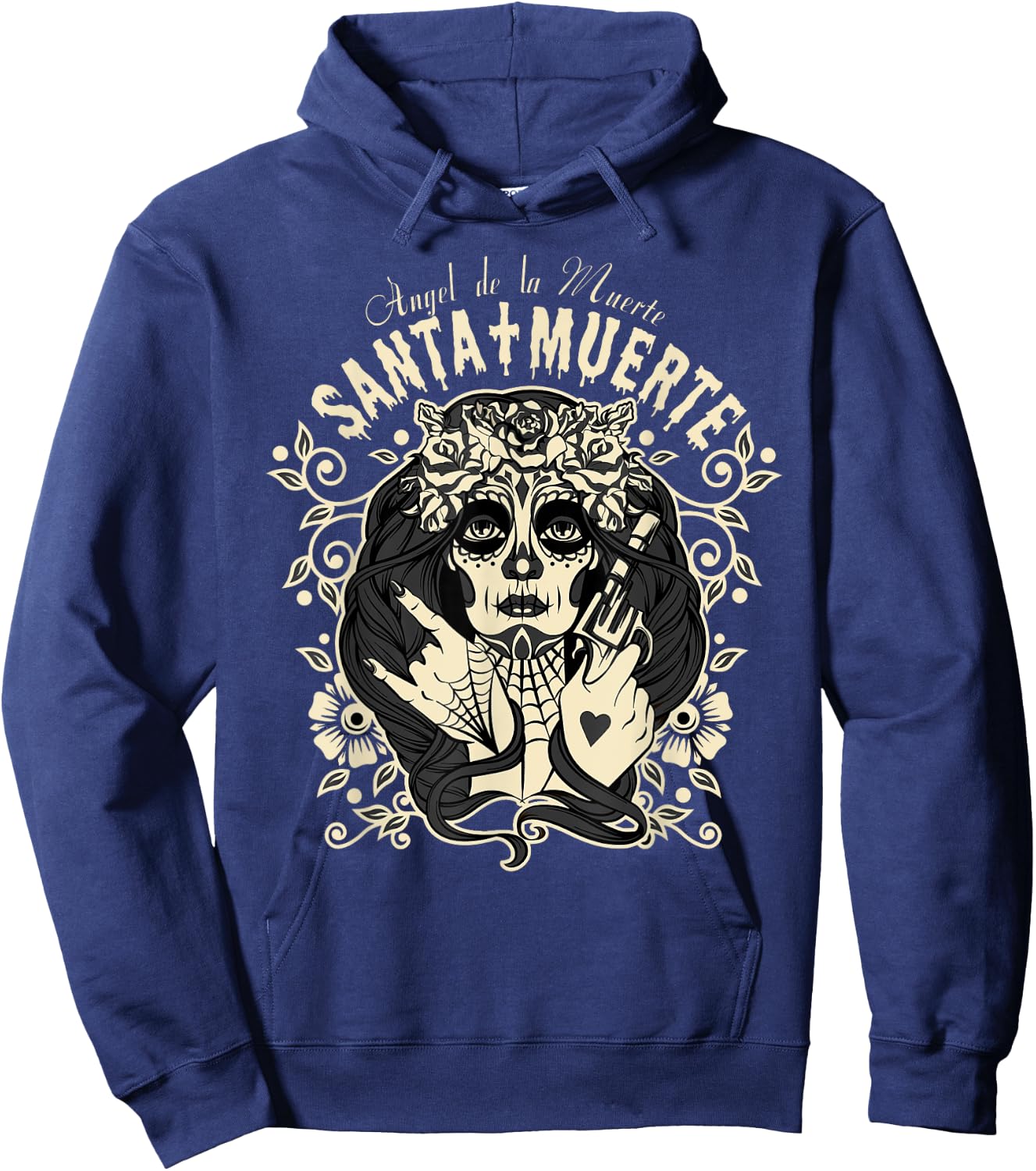 Angel Of Death, Ángel de la Muerte, Santa Muerte Hoodie - Hoodie | Navy