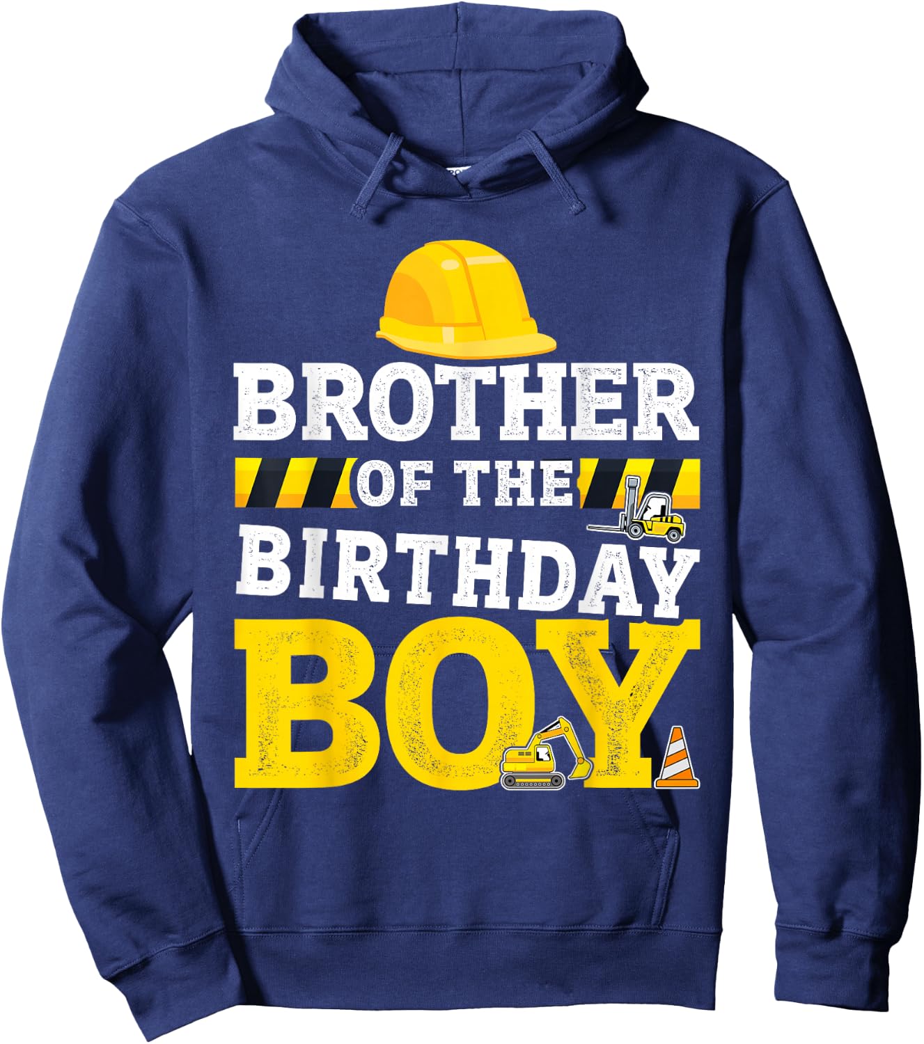 Brother of birthday boy matching family construction party Hoodie - Hoodie | Navy