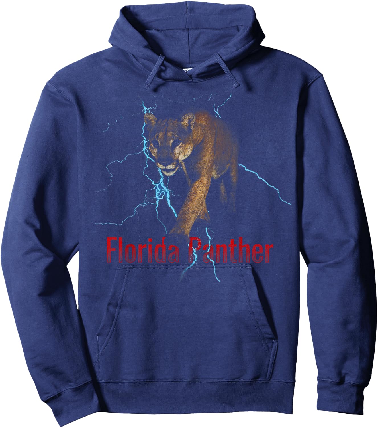 Florida Panther Lighting Endangered Florida Animal Hoodie - Hoodie | Navy