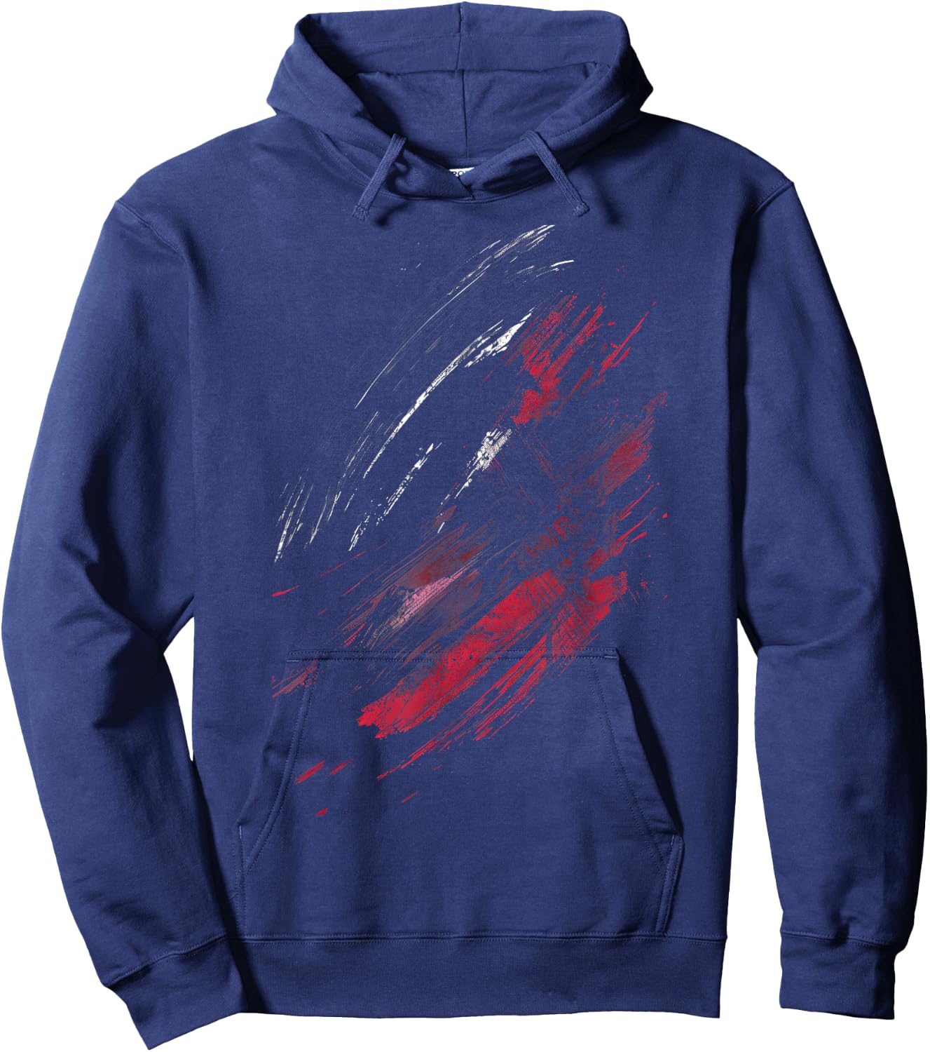 Black And Red Dynamic Brush Strokes Hoodie - Hoodie | Navy
