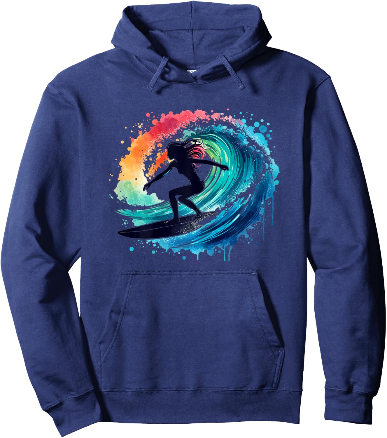 Surfing Surfboard Catch a Wave Girls Women Surfer Girl Hoodie - Hoodie | Navy