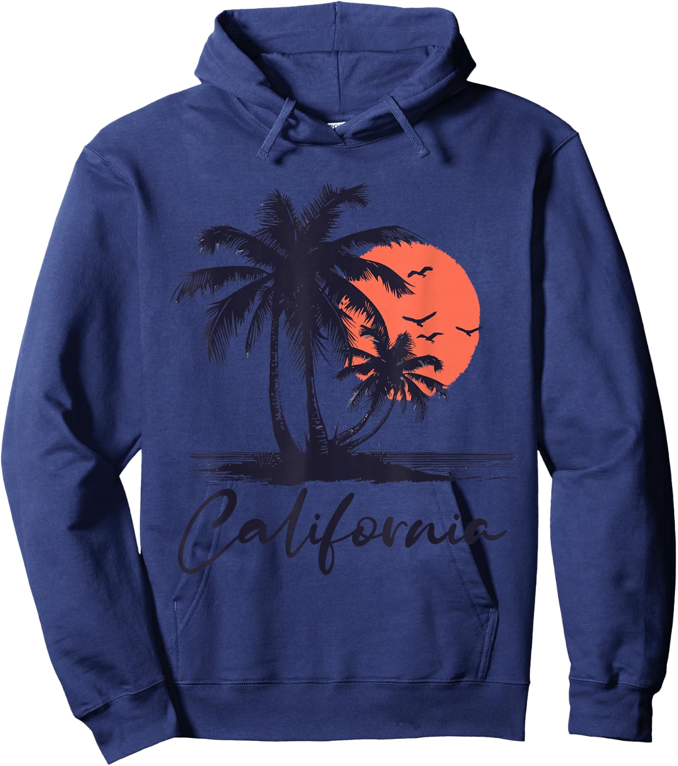 Cali Summer Vacation CA Palm Trees USA Retro California Men Hoodie - Hoodie | Navy