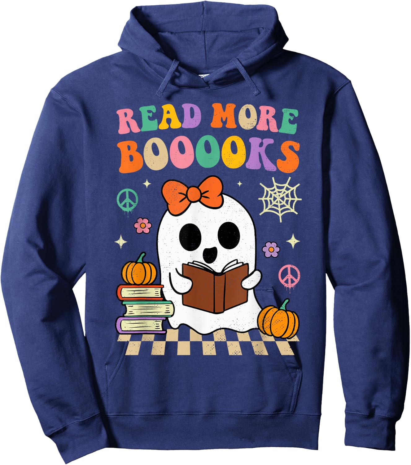 Groovy Read More Books Halloween Costume Girls Kids Toddler Hoodie - Hoodie | Navy
