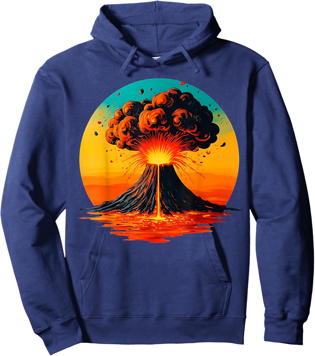 Cool erupting volcano costume for Boys and Girls Women Men Hoodie - Hoodie | Navy