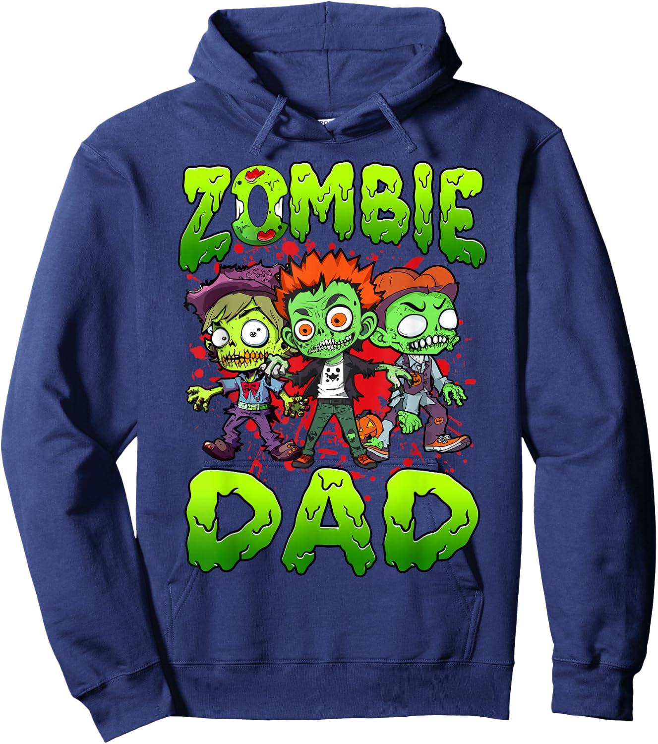 Zombie Dad Halloween Costume Family Matching Hoodie - Hoodie | Navy