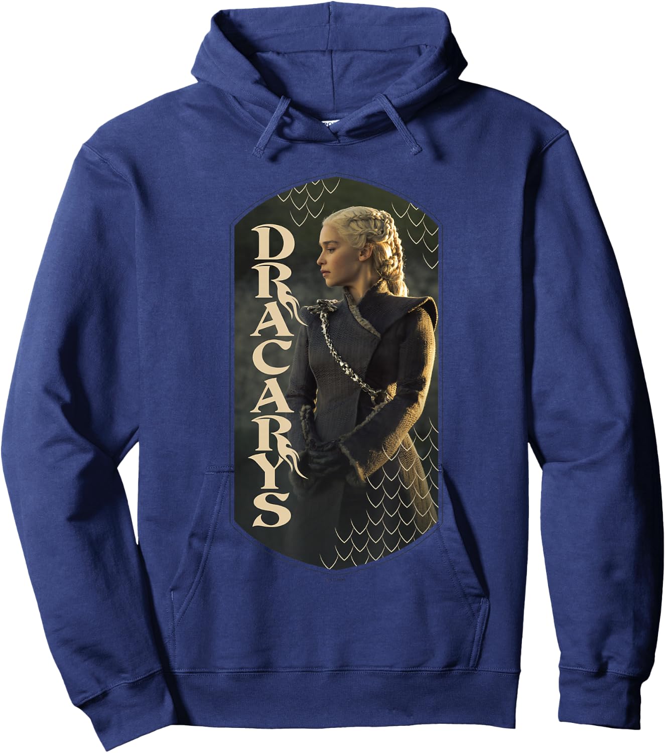 Game Of Thrones Dracarys Daenerys Targaryen Vignette Panel , Small, Black Hoodie - Hoodie | Navy