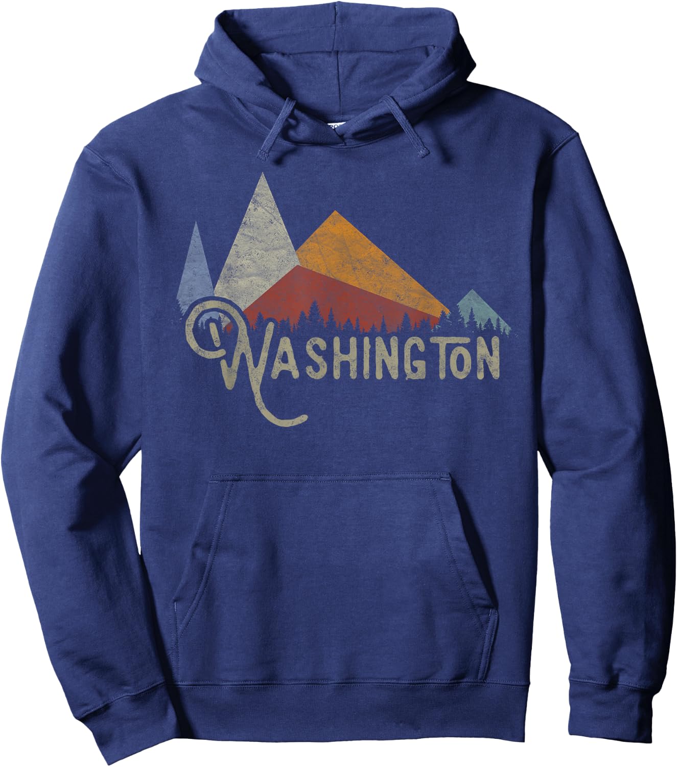Vintage Washington Evergreen State Seattle Pacific Northwest Hoodie - Hoodie | Navy