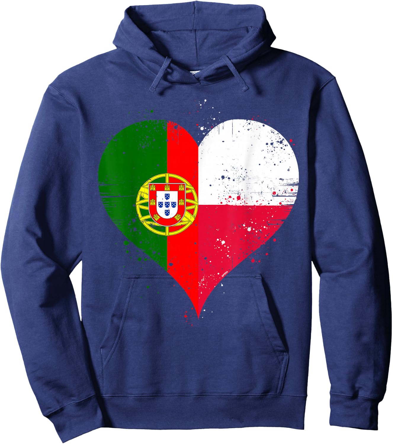 Polish Portuguese Pride A Cool Vintage Poland Portugal Flag Hoodie - Hoodie | Navy