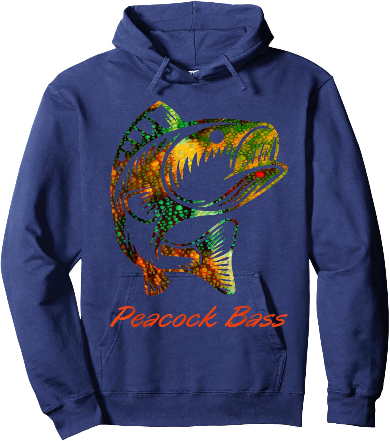 Peacock Bass Colorful Graphic Art Gift Fishing Lovers Hoodie - Hoodie | Navy