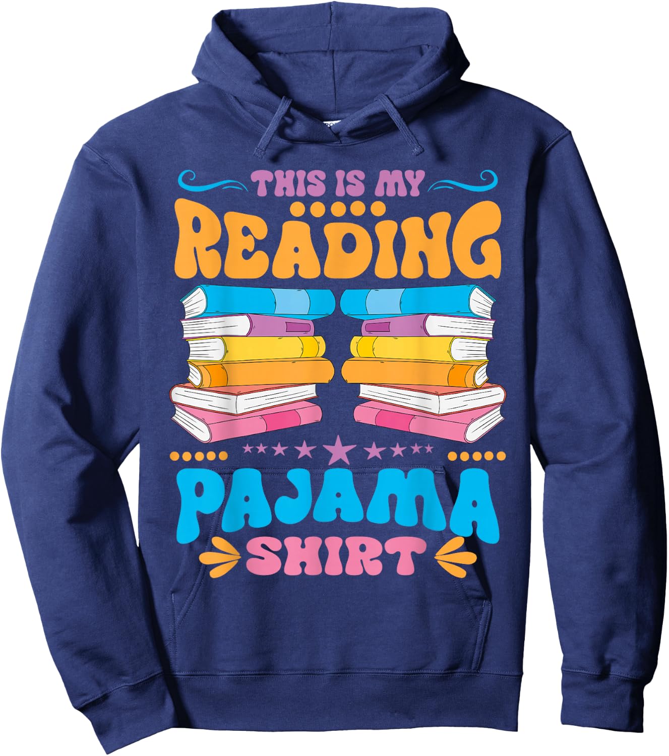 This Is My Reading Pajama Book Bookworm Librarian Reading Hoodie - Hoodie | Navy