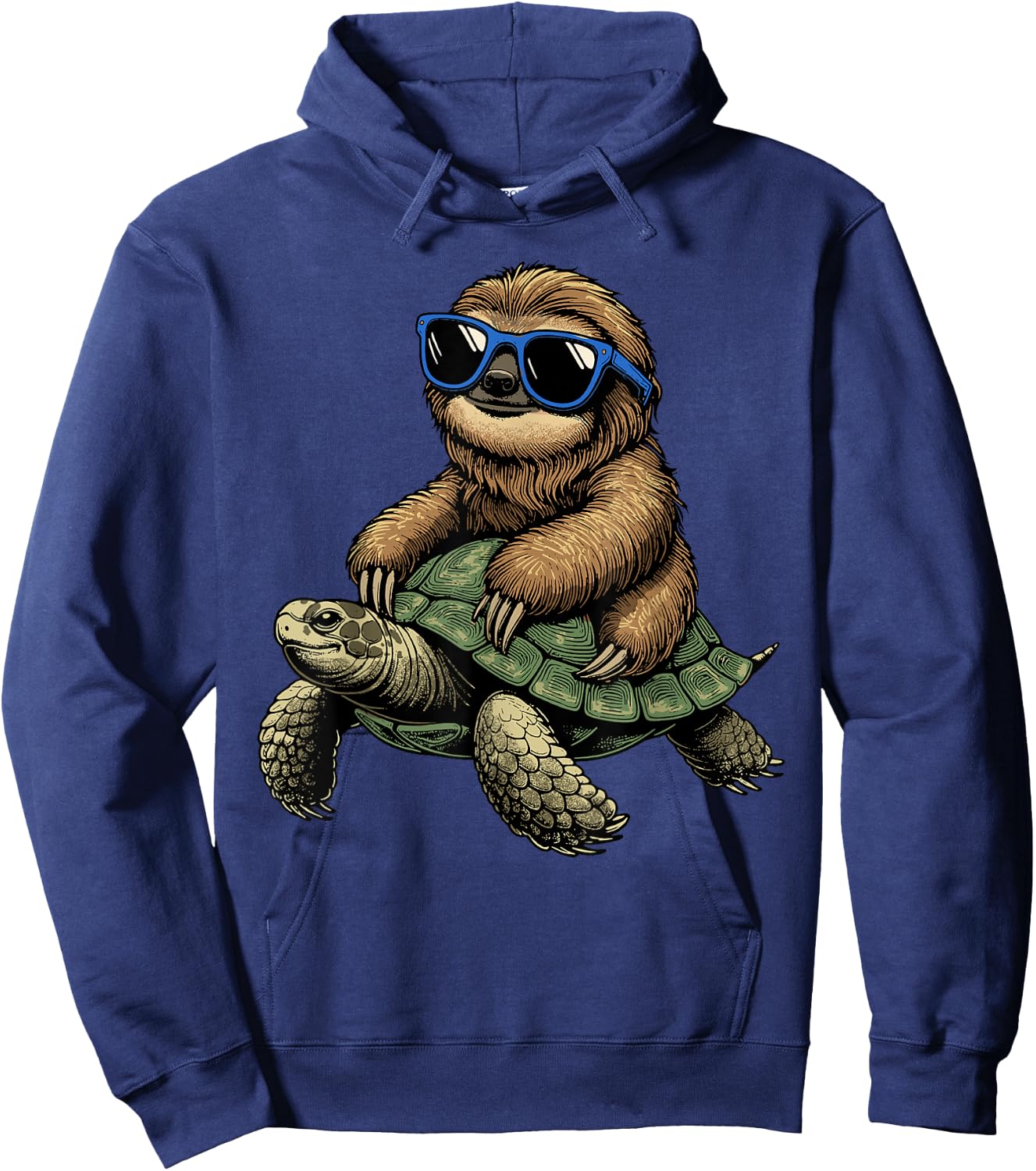 Sloth Turtle Shirt Sloth Riding Tortoise Speed is Relative Hoodie - Hoodie | Navy