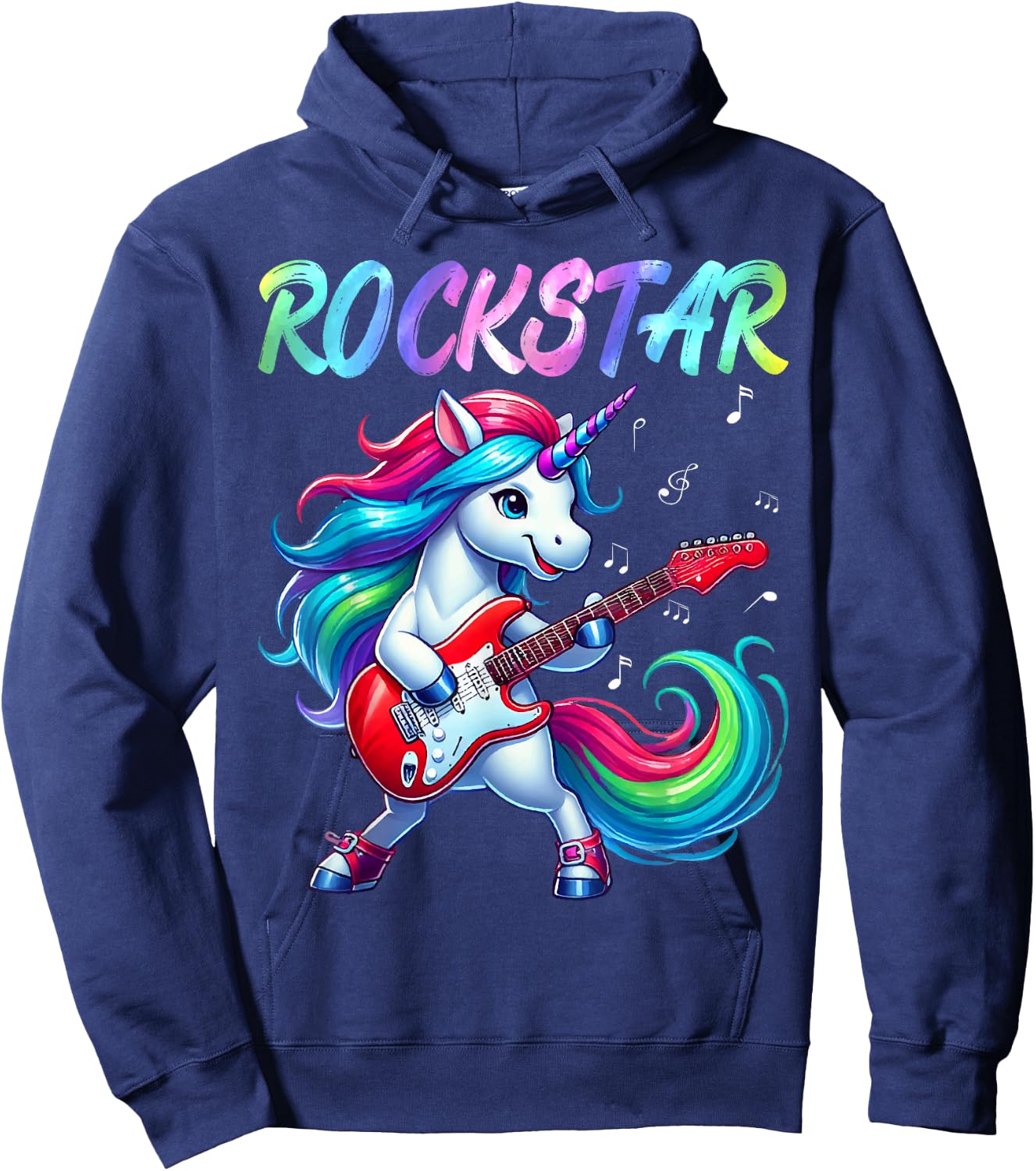 Unicorn Rock Star Guitar Rockin' Music Singer Hoodie - Hoodie | Navy