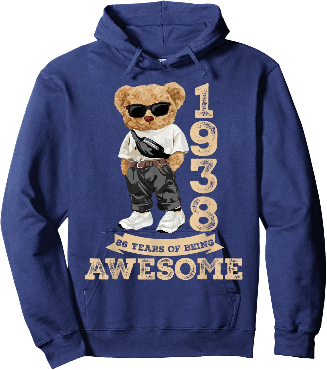 Awesome Since 1938 Retro Men Women 86th Birthday Gifts Funny Hoodie - Hoodie | Navy