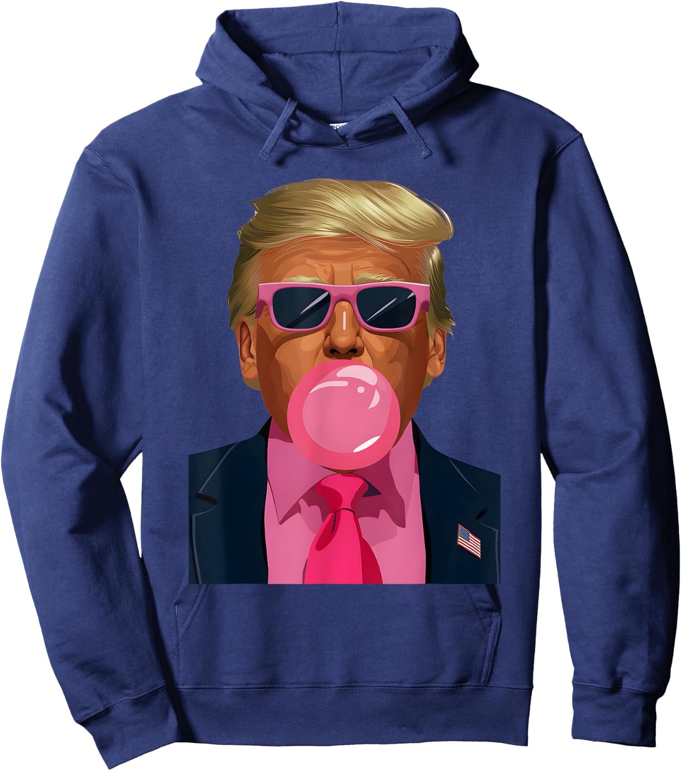 Pink Sunglasses Trump Bubble Gum 2024 Vote President Funny Hoodie - Hoodie | Navy