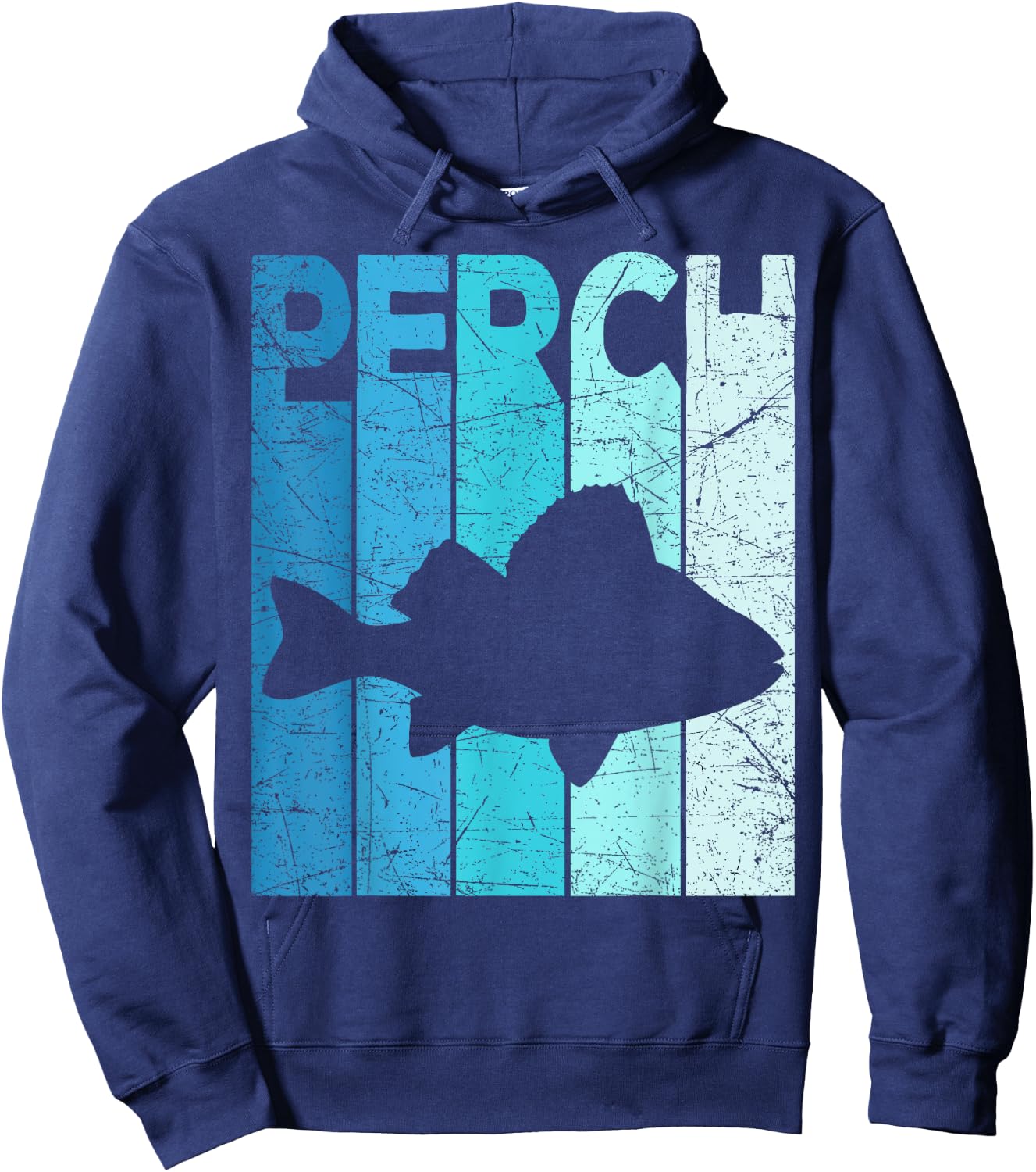 Perch Vintage Seafood Fisherman Retro Perch Fishing Hoodie - Hoodie | Navy