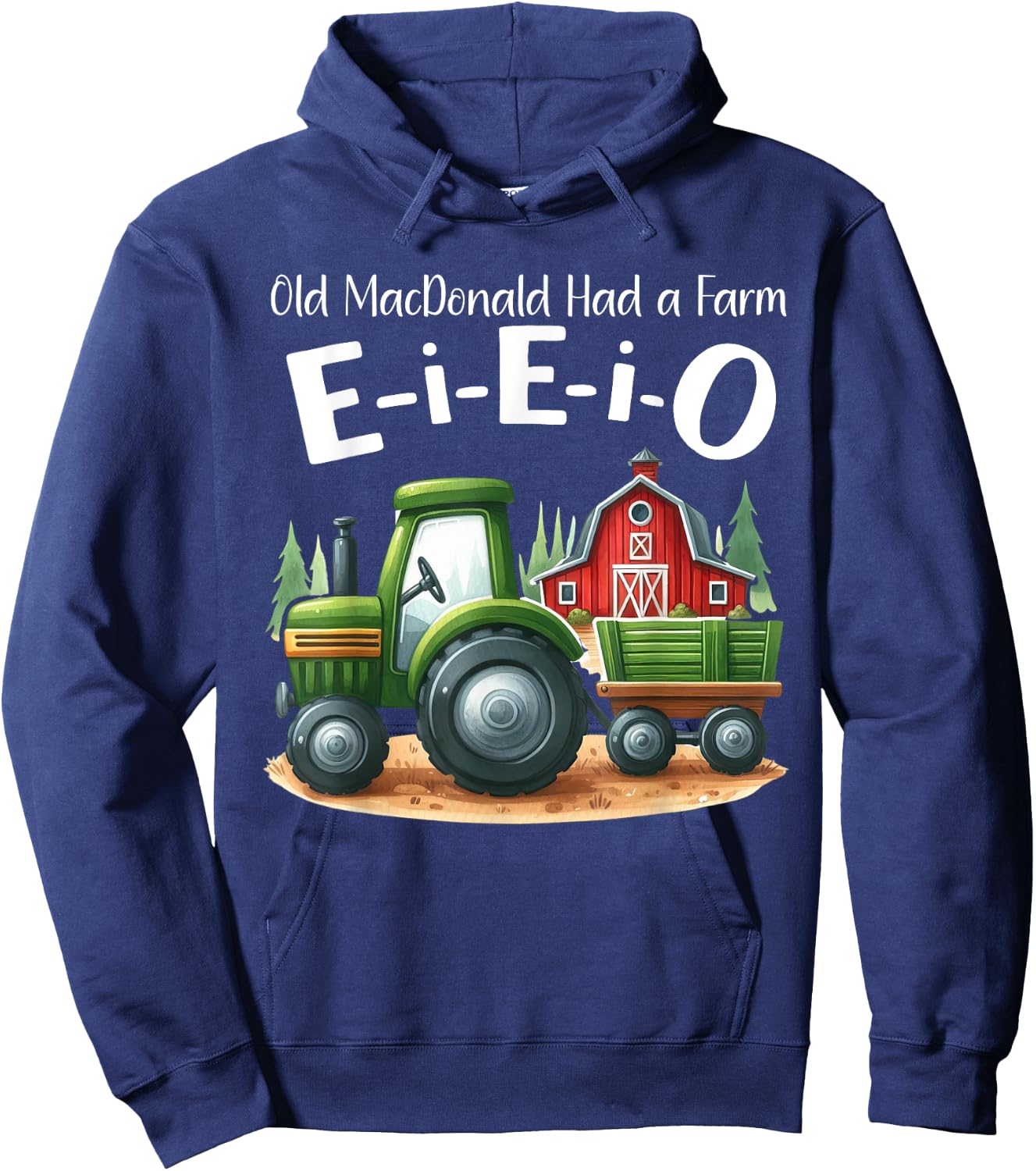 Toddler Kids Old MacDonald Had a Farm E-I-E-I-O Nursery Song Hoodie - Hoodie | Navy