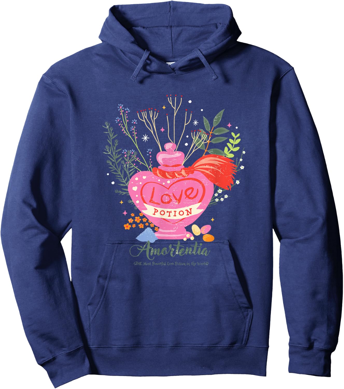 Harry Potter Amortentia Love Potion Heart Shape Bottle Logo Hoodie - Hoodie | Navy