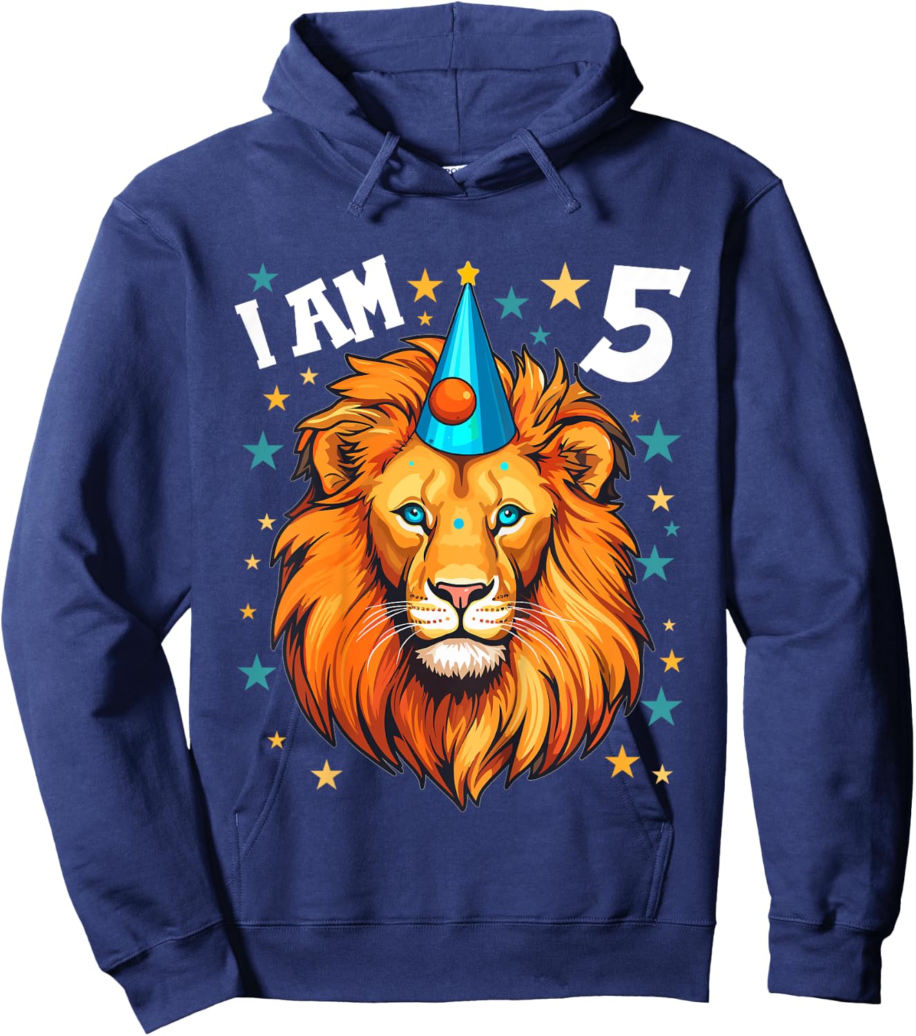 5 Years old Boy and Girl Lions 5th birthday Lion Hoodie - Hoodie | Navy
