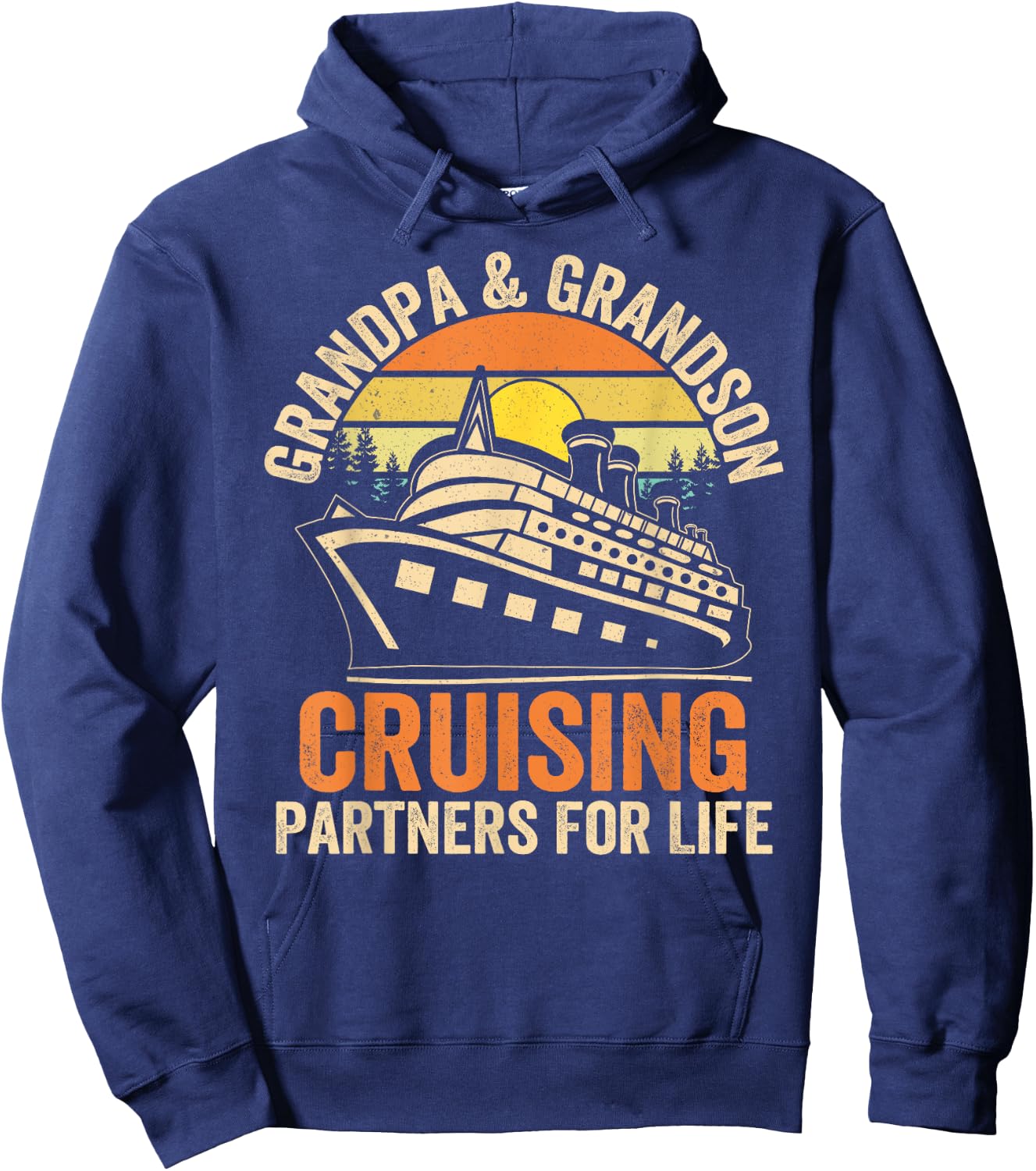 Grandpa Grandson Cruising Partner For Life Cruise Vacations Hoodie - Hoodie | Navy